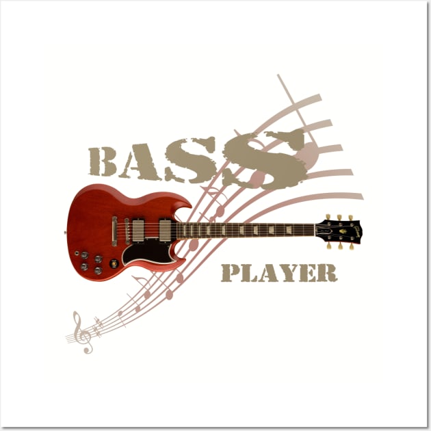 bass player Guitar Wall Art by hottehue